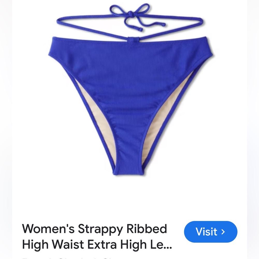 Shade shore bikini bottoms in ocean deep blue size large new